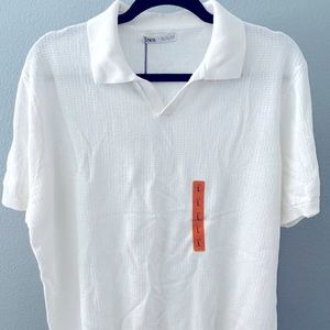 Zara White Sleeve Shirt - Brand New w/Tags Size L